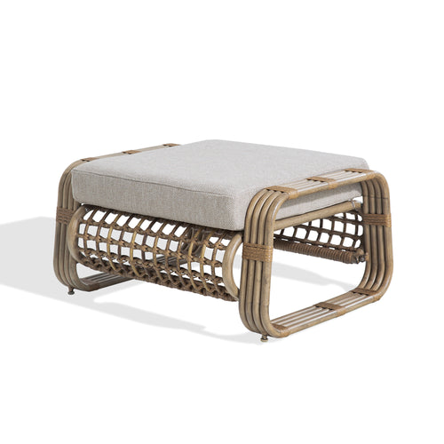 Arsterie Patio Aluminum Ottoman With Olefin Cushion