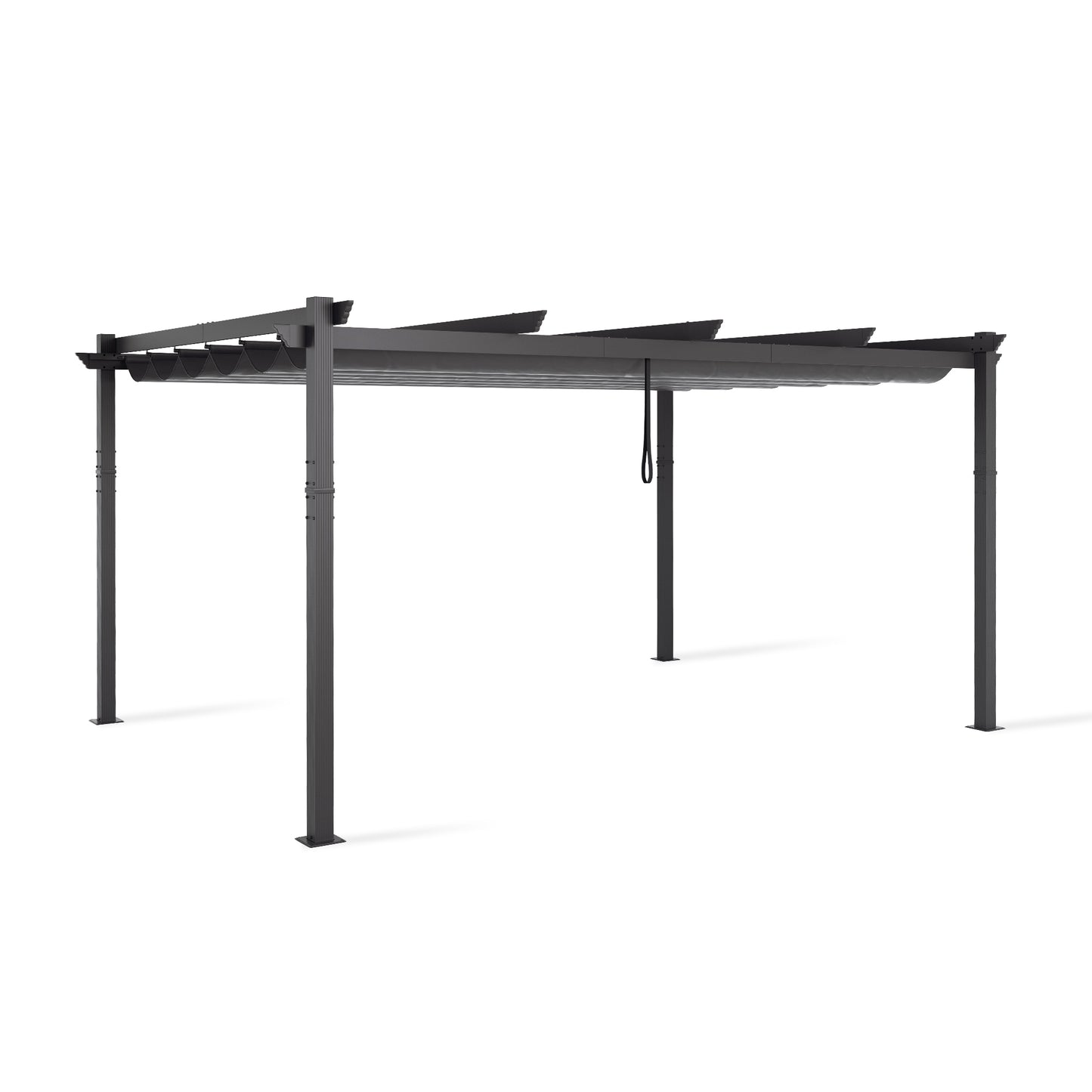 PATIO TREE 12Ft x 16Ft Patio Aluminum Retractable Pergola with Sun Shade Canopy Modern Backyard Deck