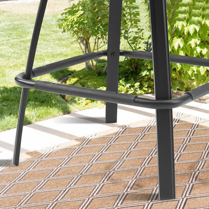 PEAKHOME Pavane Outdoor Wicker Swivel Bar Stools Padded with Quick Dry Foam Set of 2