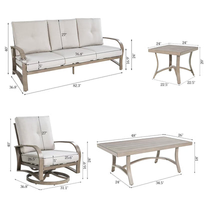 Chamber 5 Seat Aluminum Patio Conversation Sets with Sunbrella® Cushions