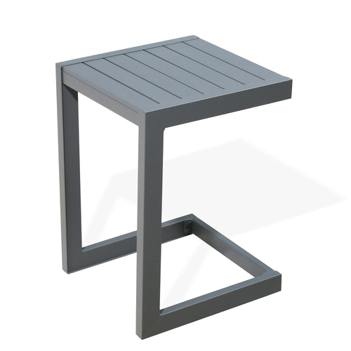Patio Aluminum Side Table Outdoor Indoor C Shaped End Table