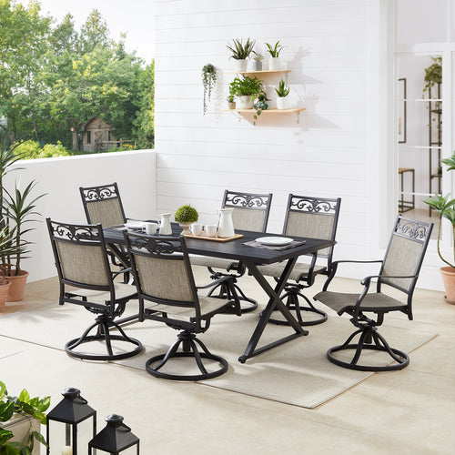 Outdoor Dining Set, 7 Pieces Outdoor All-Weather Furniture Set