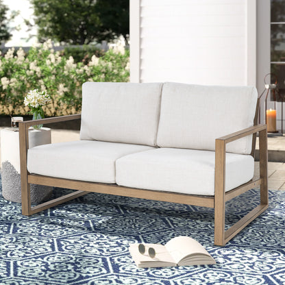 Hamarto 5 Pieces Aluminum Patio Conversation Loveseat Set With Olefin Cushions For 4 Person