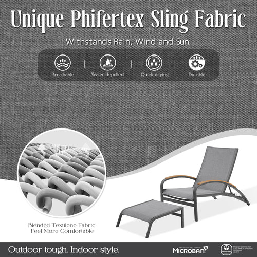 Twinpal Outdoor Aluminum Chaise Lounge Set With Phifertex® Sling Fabric