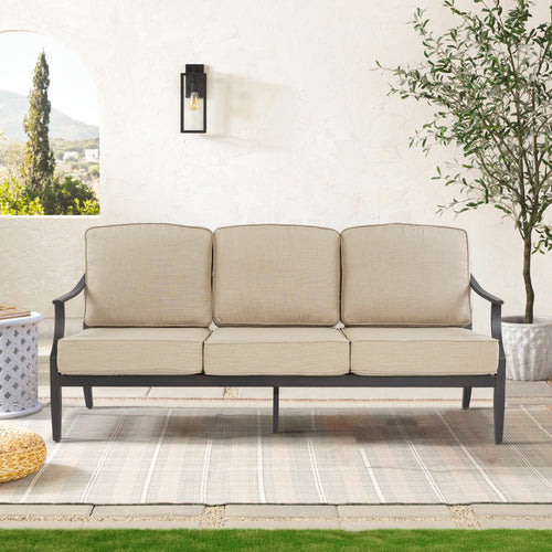 Tamarin Aluminum Outdoor Patio Sofa With Sunbrella Cushions