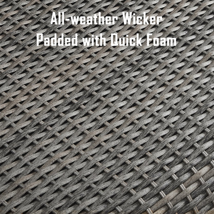 Pavane 70” All-weather Wicker Patio Bench, Mix Gray