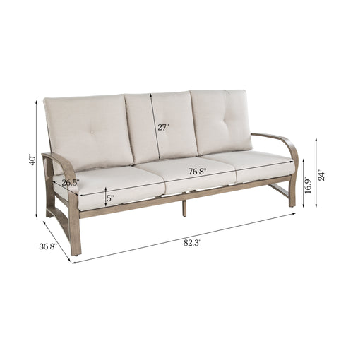 Chamber Aluminum 3-Seater Patio Sofa with Sunbrella® Cushions