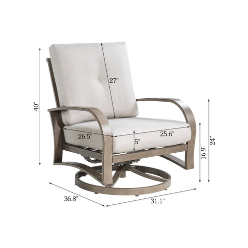 Chamber Patio Aluminum Swivel Club Chair with Sunbrella® Cushions