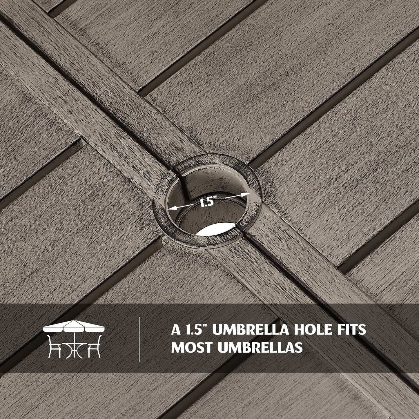 Peakhome Furnishings Patio 6-8 Person Automatic Extendable Dining Set With Armless Chair Padded Quick Dry Foam