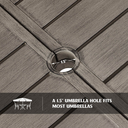 Peakhome Furnishings Patio 6-8 Person Automatic Extendable Dining Set With Armless Chair Padded Quick Dry Foam