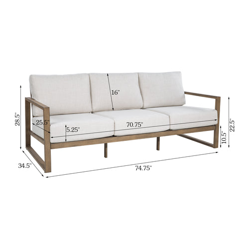 Hamarto Patio Aluminum Sofa With Olefin Cushions