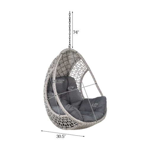 Peakhome Furnishings Patio Wicker Hammocks Egg Chair with Cushion