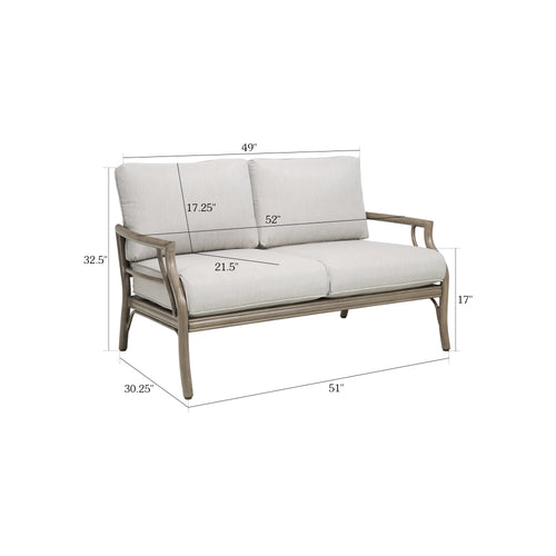 Lamando Outdoor Loveseat With Olefin Cushions