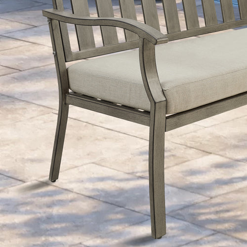 Azur Patio Aluminum Bench with Sunbrella Cushions