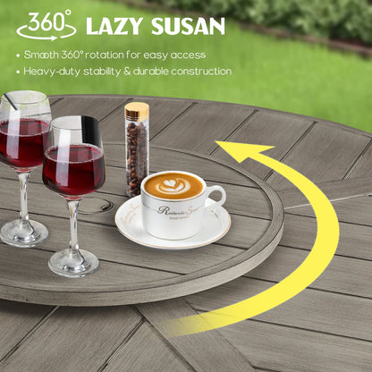 Allure 7-Piece Round Patio Dining Set With Wicker Chair