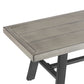70” Outdoor Bench E-coating Metal Patio Garden Bench, Mix Gray