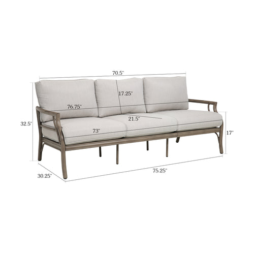 Lamando Patio Sofa With Olefin Cushions