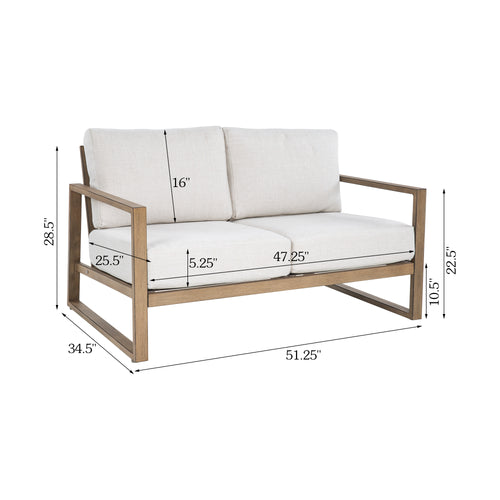 Hamarto Patio Aluminum Loveseat With Olefin Cushions