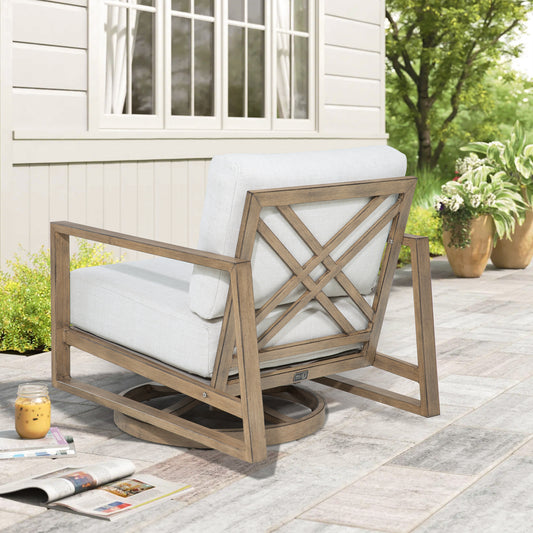 Hamarto 7 Pieces Aluminum Patio Conversation Sofa Set With Olefin Cushions For 7 Person