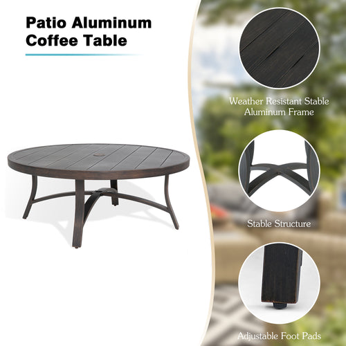 Chamber Patio Aluminum Round 45" Coffee Table