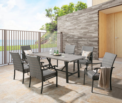 PEAKHOME Pavane 2-Piece Patio Wicker Dining Chair Set Padded with Quick Dry Foam