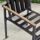 Set of 2 Outdoor Dining Chair Patio Stacking Arm Chairs with Cushion, Black