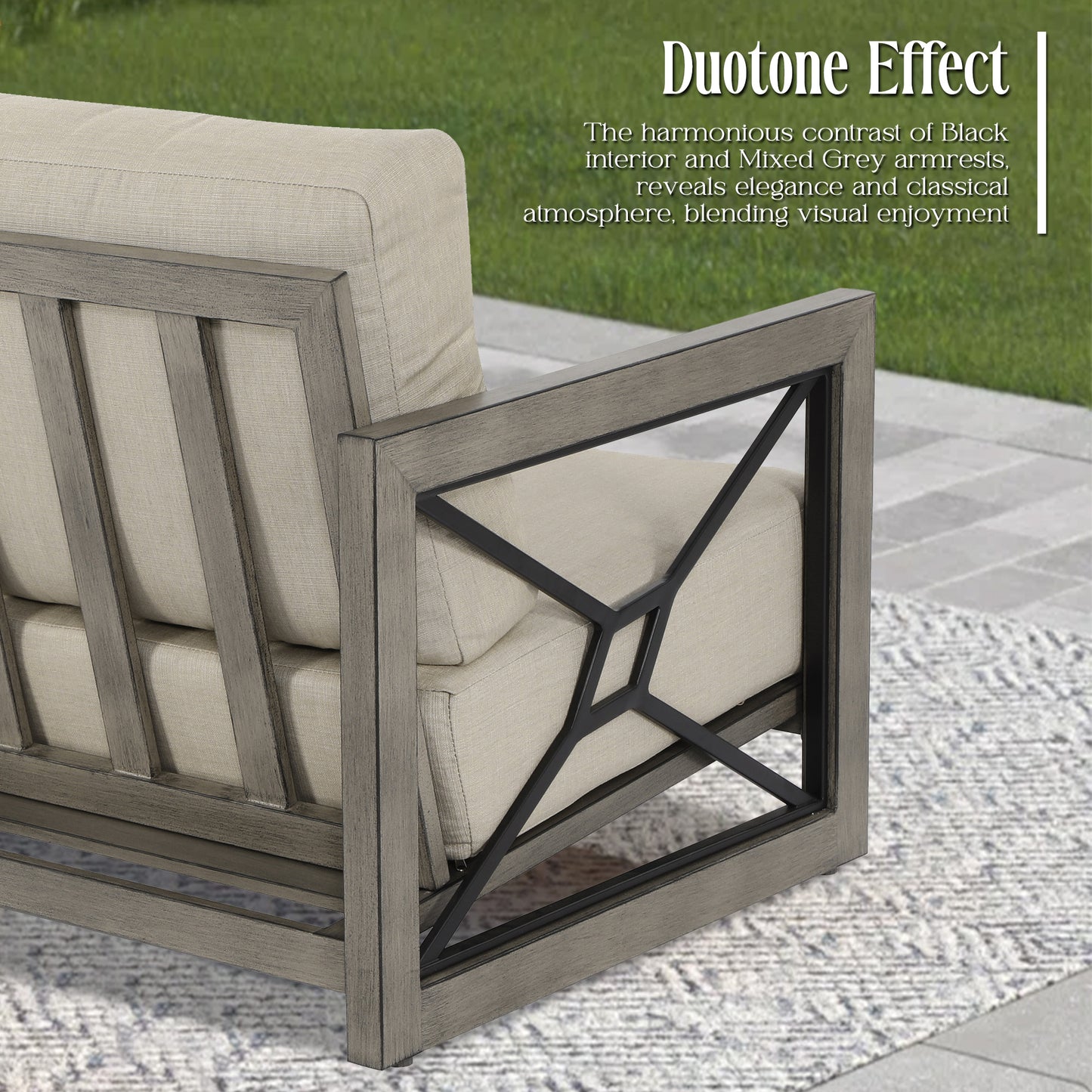 Marindo 5 Pieces Aluminum Patio Lounge Chair Set with End Table