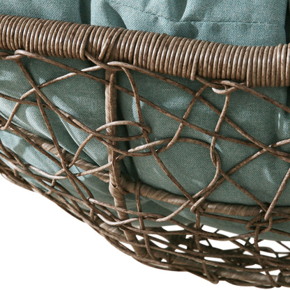 Peakhome Furnishings Outdoor Patio Wicker Swing Chair Without Stand