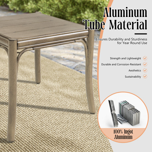 Lamando Patio Square 19.5"L X 19.5" W Aluminum Side Table