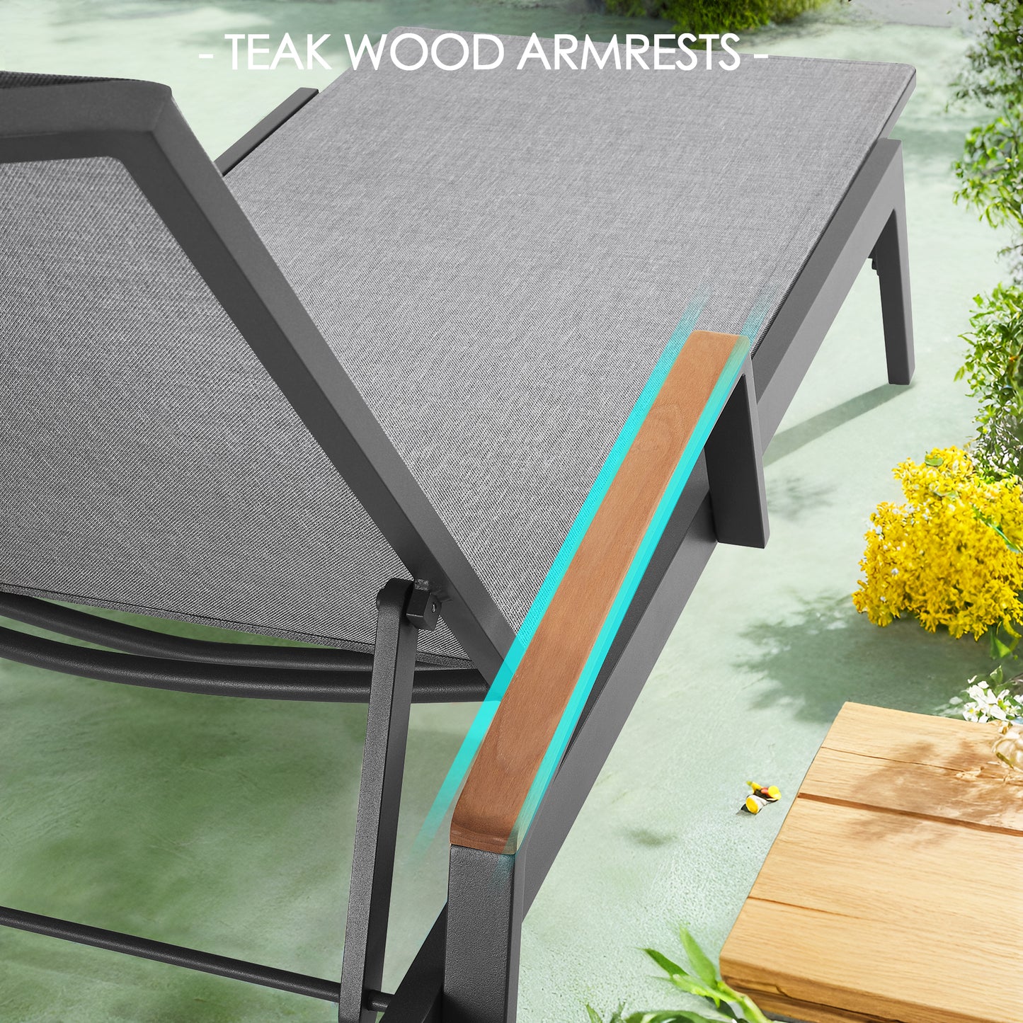 Canyon 2PCS Outdoor Aluminum Chaise Lounge With Phifertex® Sling Fabric