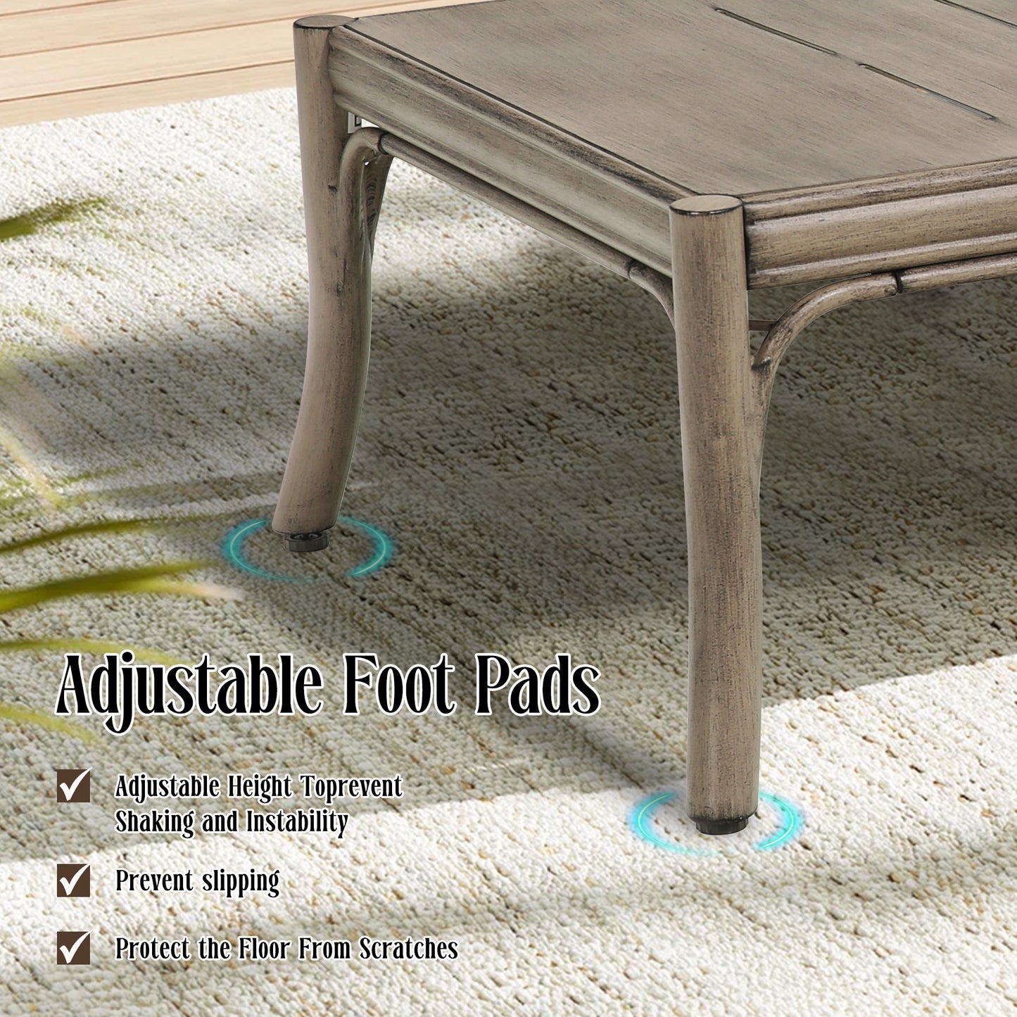 Lamando 4 Piece Aluminum Patio Furniture Sets with Olefin Cushions for 4 Person