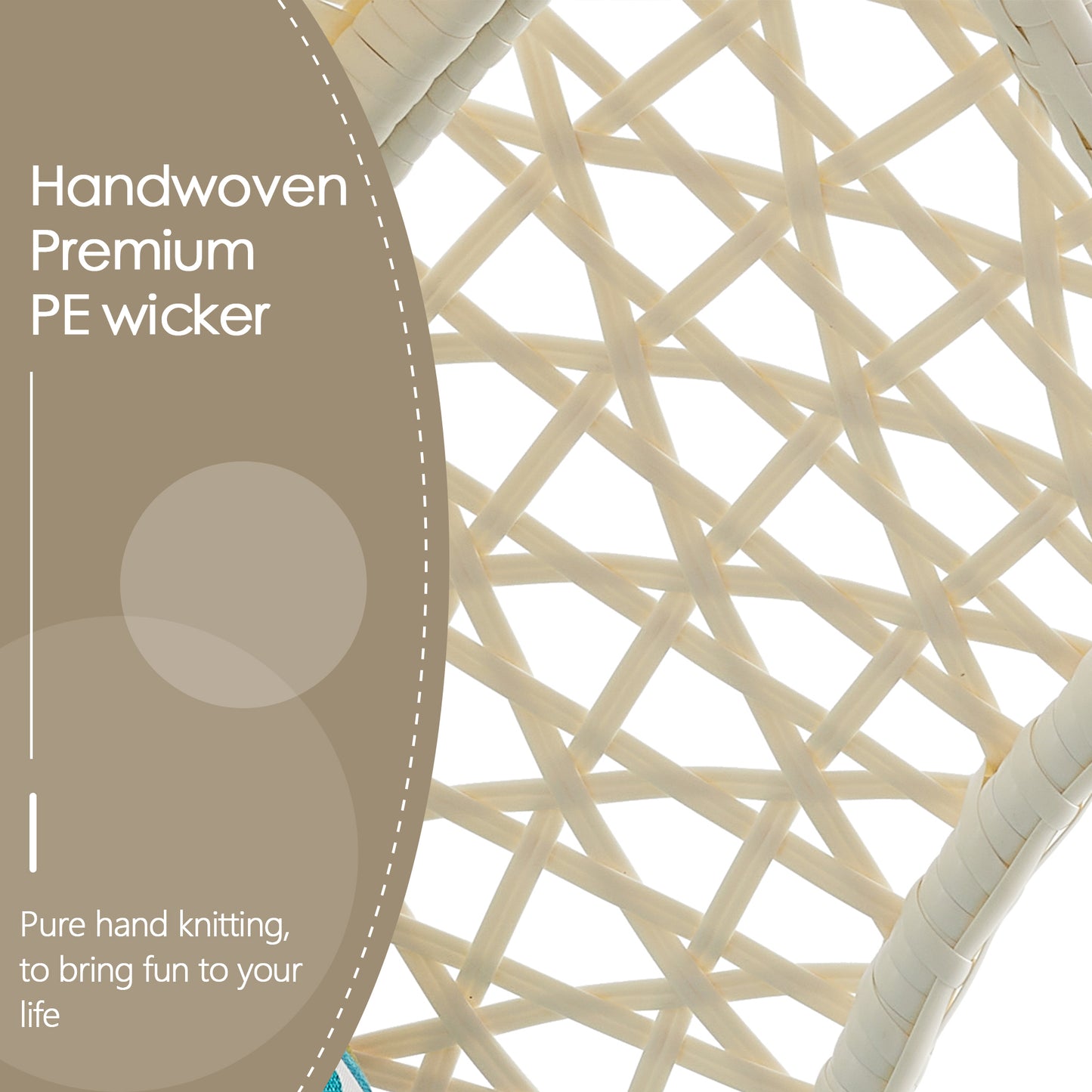Peakhome Furnishings Patio Wicker Hammocks Egg Chair with Cushion