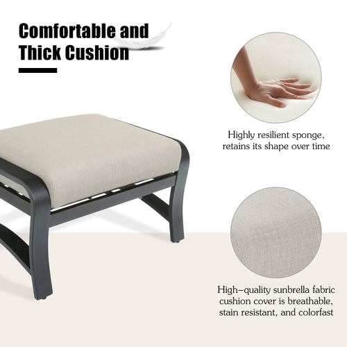 Chamber Outdoor Ottoman with Sunbrella® Cushion