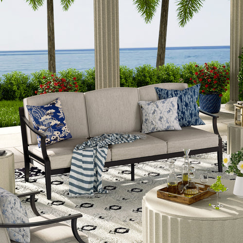 Tamarin Aluminum Outdoor Sofa With Sunbrella® Cushions