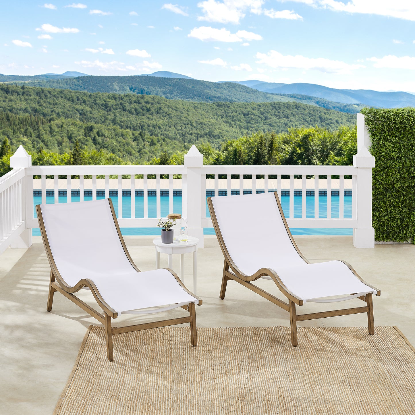 Coro Patio Chaise Lounge Chair Set of 2, Patio Sun Lounger