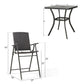 5 Pieces Patio All-Weather Folding Wicker Bar Stool Set Outdoor Counter Chairs Dining Chairs for 4 Person