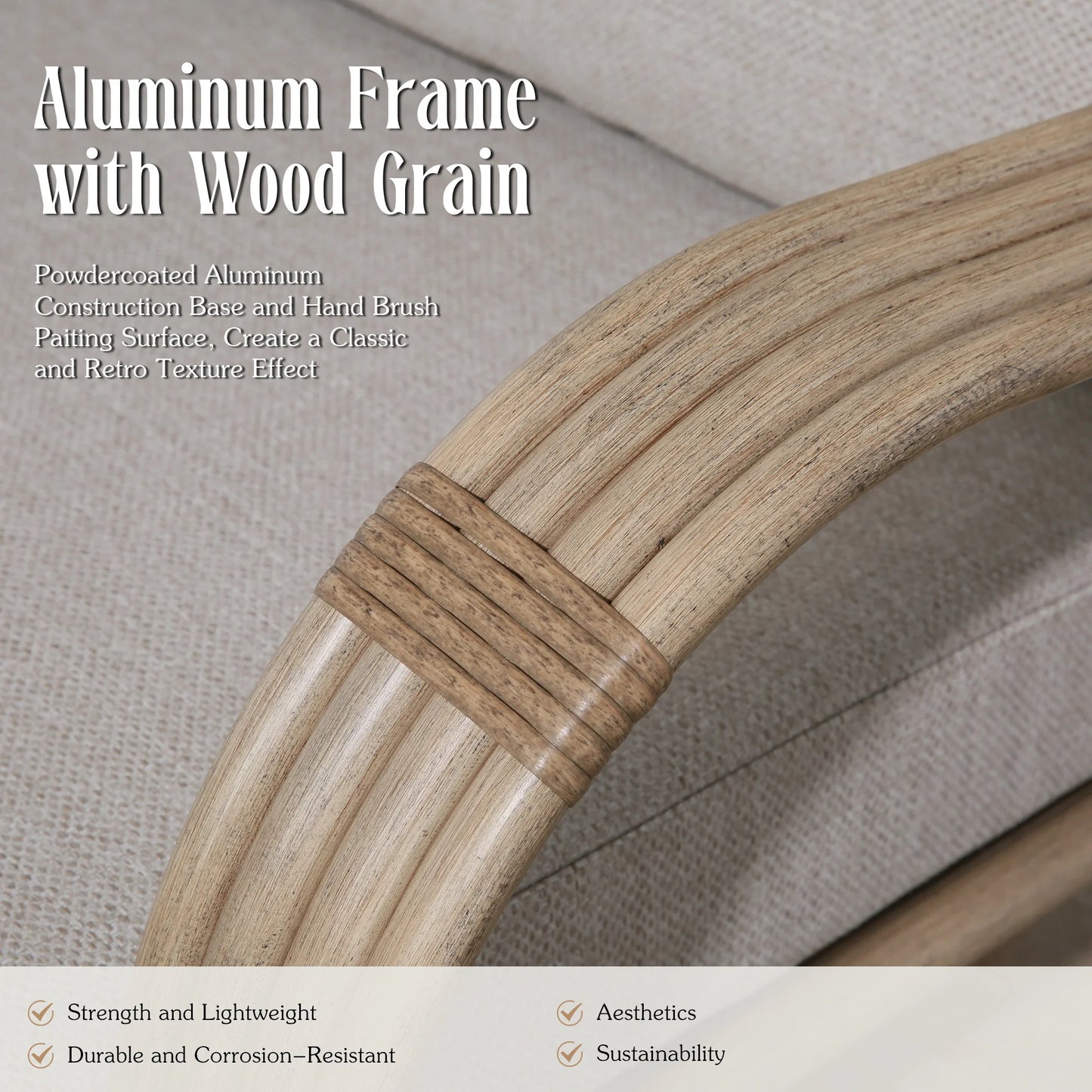 Arsterie 7 Pieces Aluminum Patio Furniture Sofa Sets With Ottoman