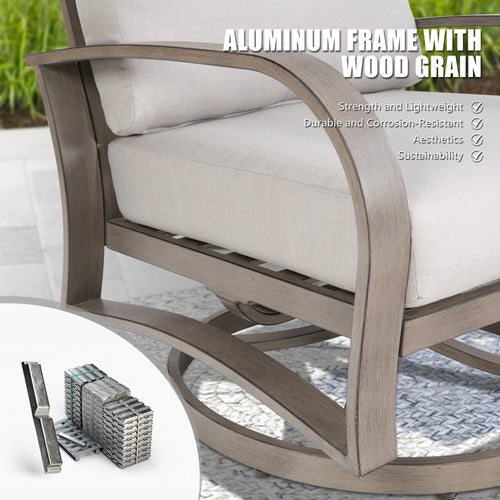 Chamber Patio Aluminum Swivel Club Chair with Sunbrella® Cushions