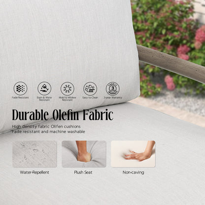 Lamando 4 Piece Aluminum Patio Furniture Sets with Olefin Cushions for 4 Person