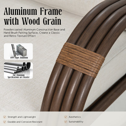 Arsterie Patio Hand-Brush Aluminum Club Chairs Set of 2 with Olefin Cushions