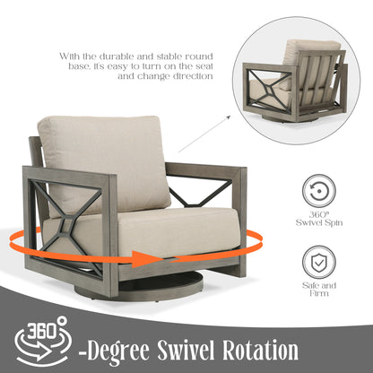 Marindo 5 Pieces Aluminum Patio Conversation Set with Sunbrella® Cushions for 5 Person