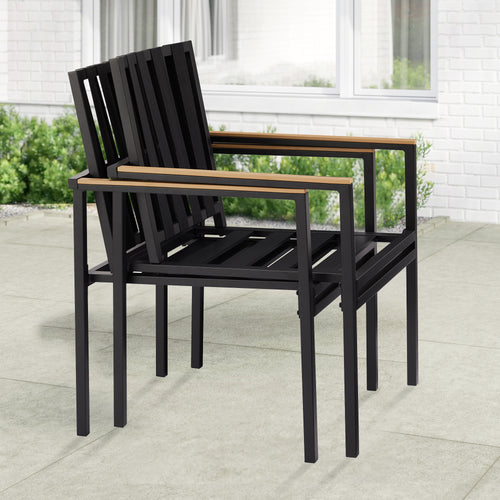 Peakhome Furnishings Patio Dining Chair with Cushion (Set of 2)