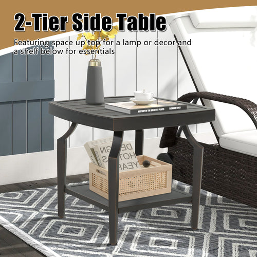 Tamarin Patio Aluminum 21.5"Lx 21.5" W Side Table