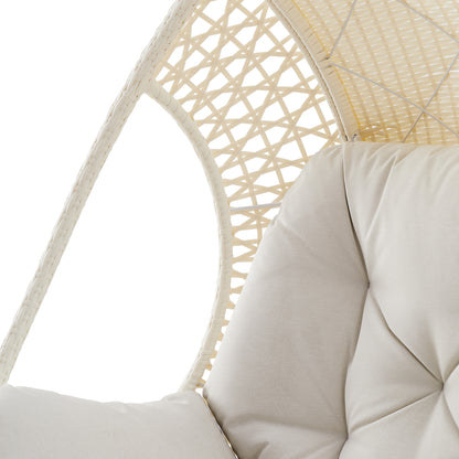Peakhome Furnishings Patio Wicker Hammocks Egg Chair with Cushion