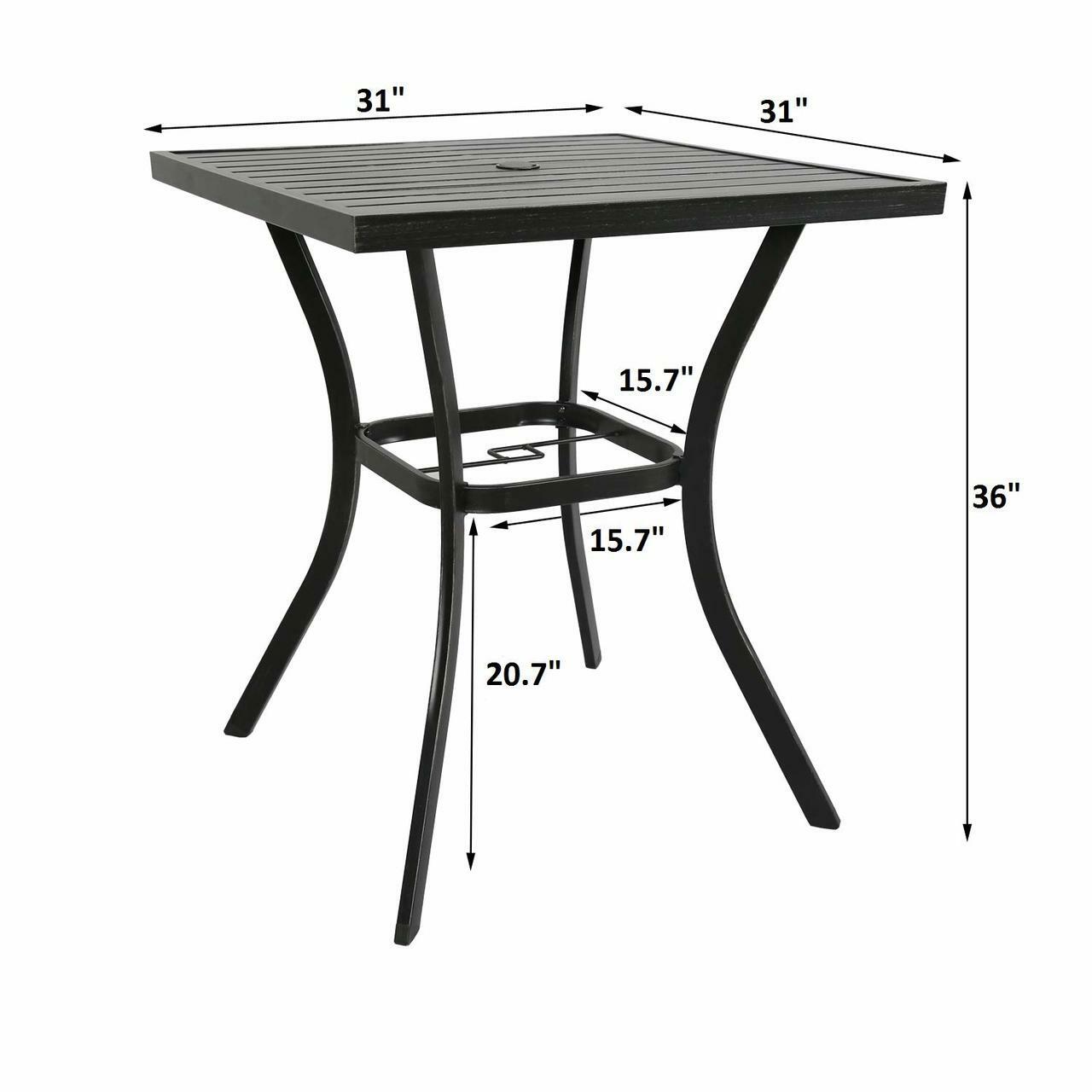 Outdoor Patio Bar Table Counter Height Table