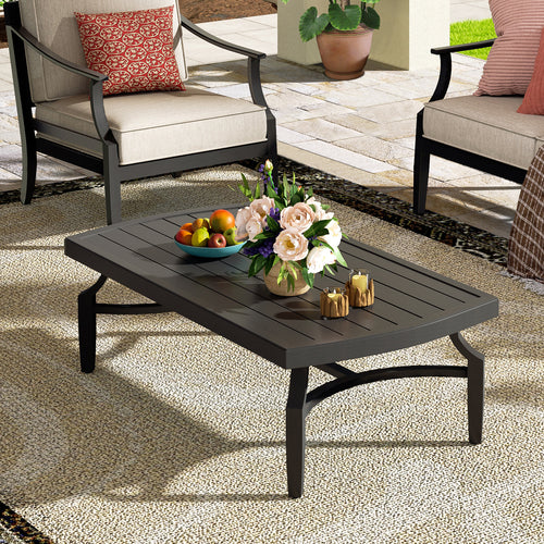 Tamarin Patio Aluminum Rectangular Coffee Table