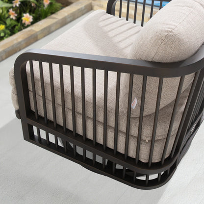 Asheville 2-Pieces Patio Aluminum Swivel Chair