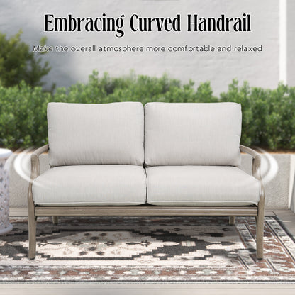 Lamando 4 Piece Aluminum Patio Furniture Sets with Olefin Cushions for 4 Person