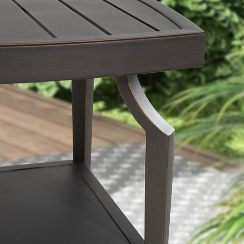 Tamarin Patio Aluminum 21.5"Lx 21.5" W Side Table