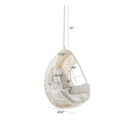 Peakhome Furnishings Patio Wicker Hammocks Egg Chair with Cushion